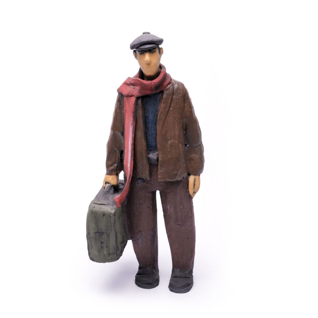 ceramic figure man with suitcaseceramic figure cook