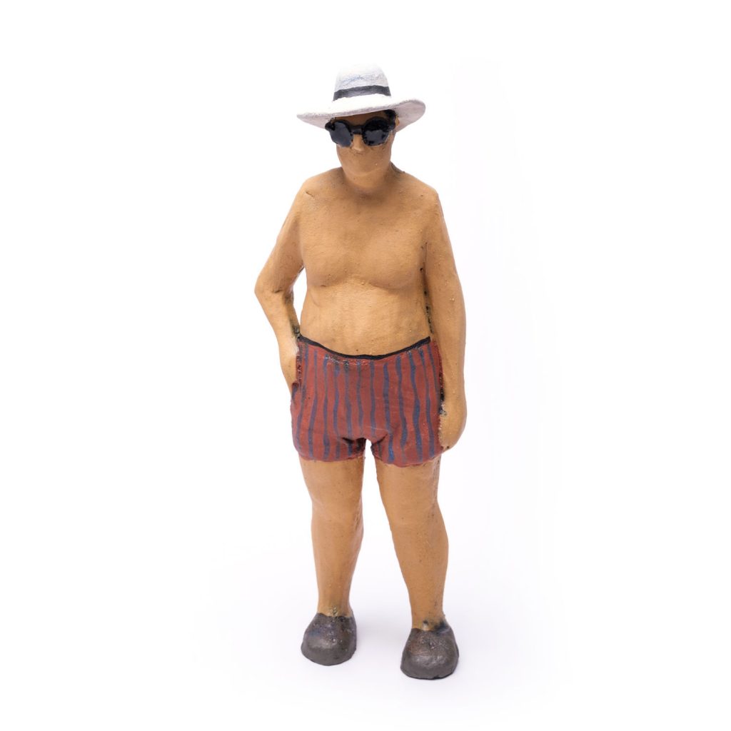ceramic figure man with swim suit