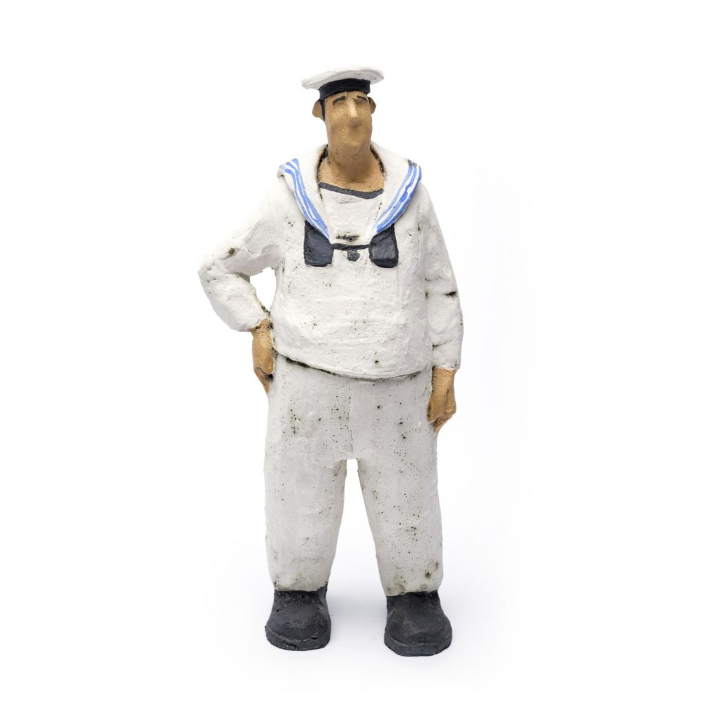 ceramic figure man with swim suit