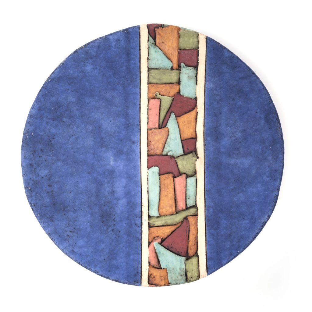ceramic plate blue puzzle