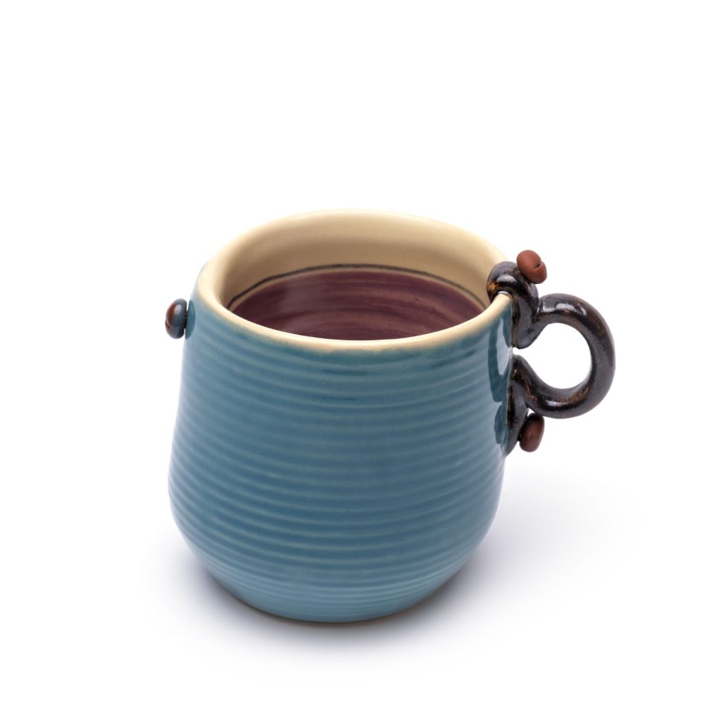 ceramic cup twist light blue