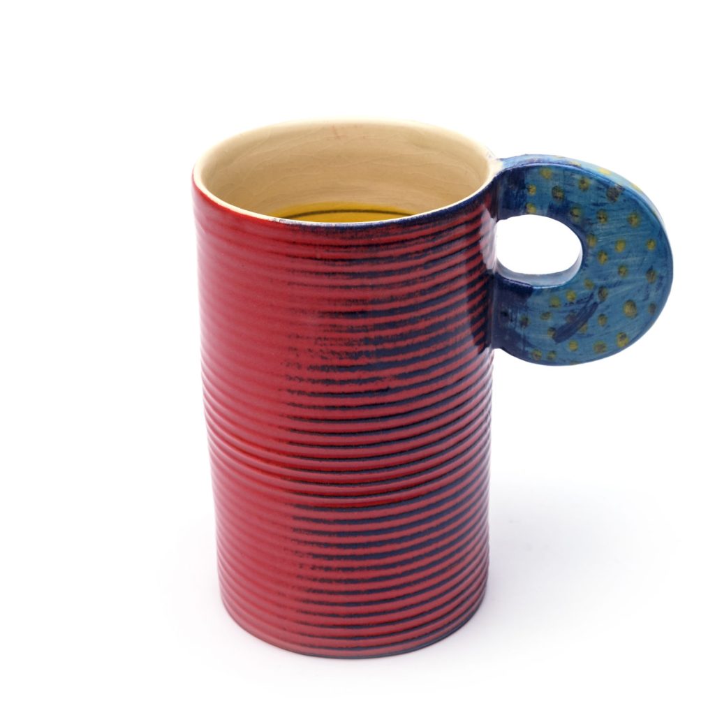 ceramic mug striped red