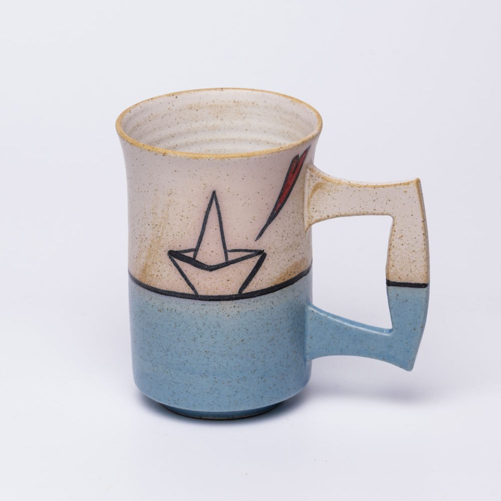 ceramic mug light blue boatceramic mug light blue boat