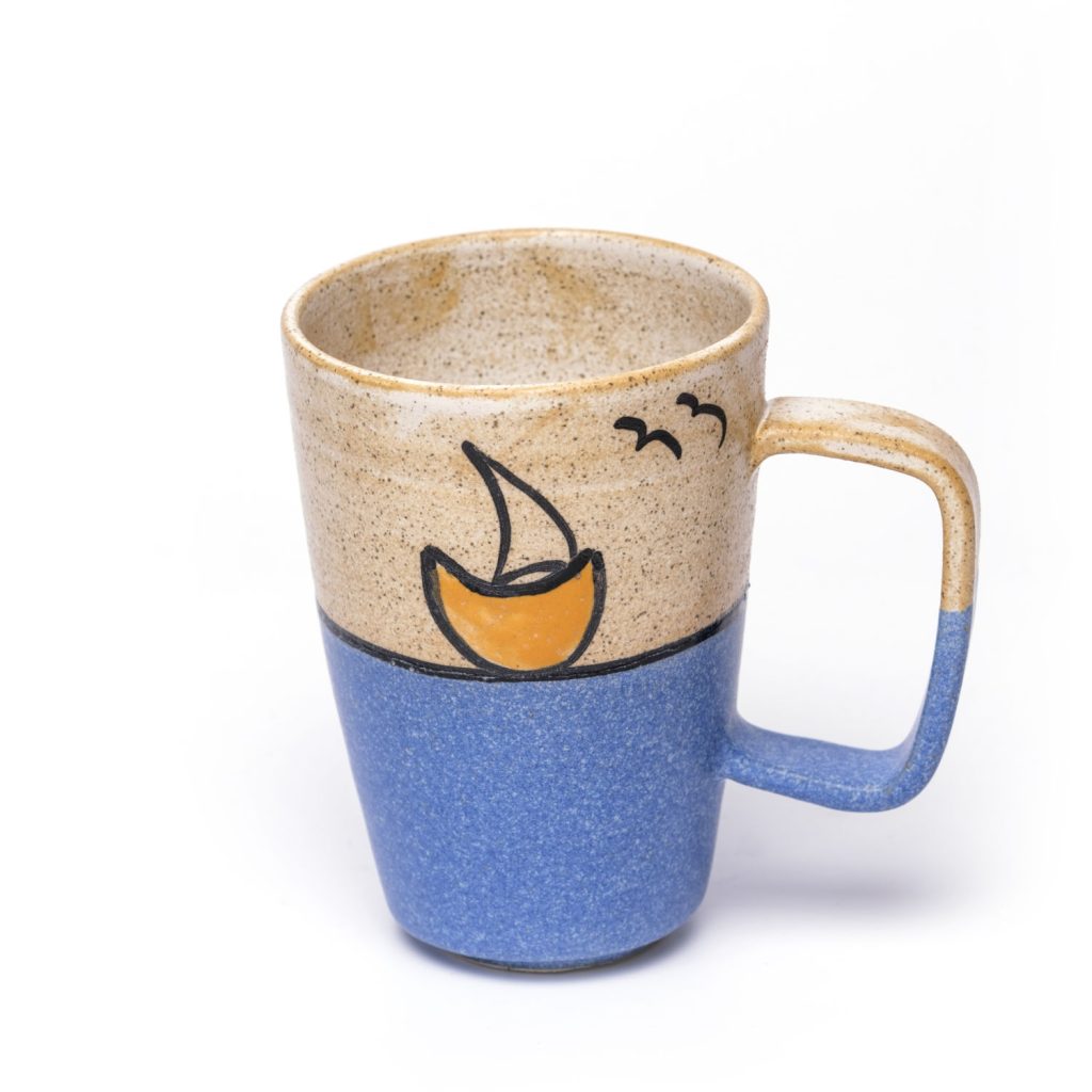 espresso cup dark blue with boat