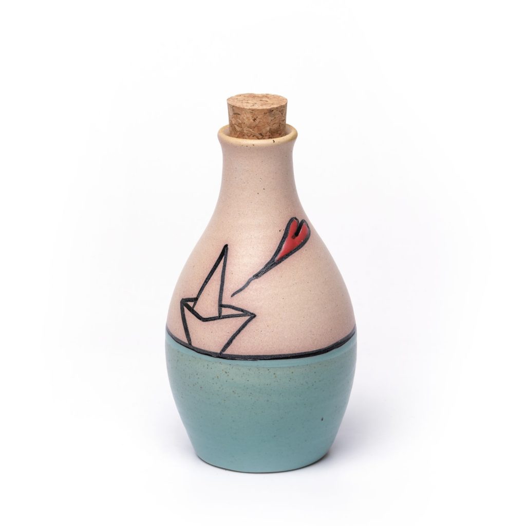 bottle little boat by  stella nedogloubottle little boat by  stella nedoglou