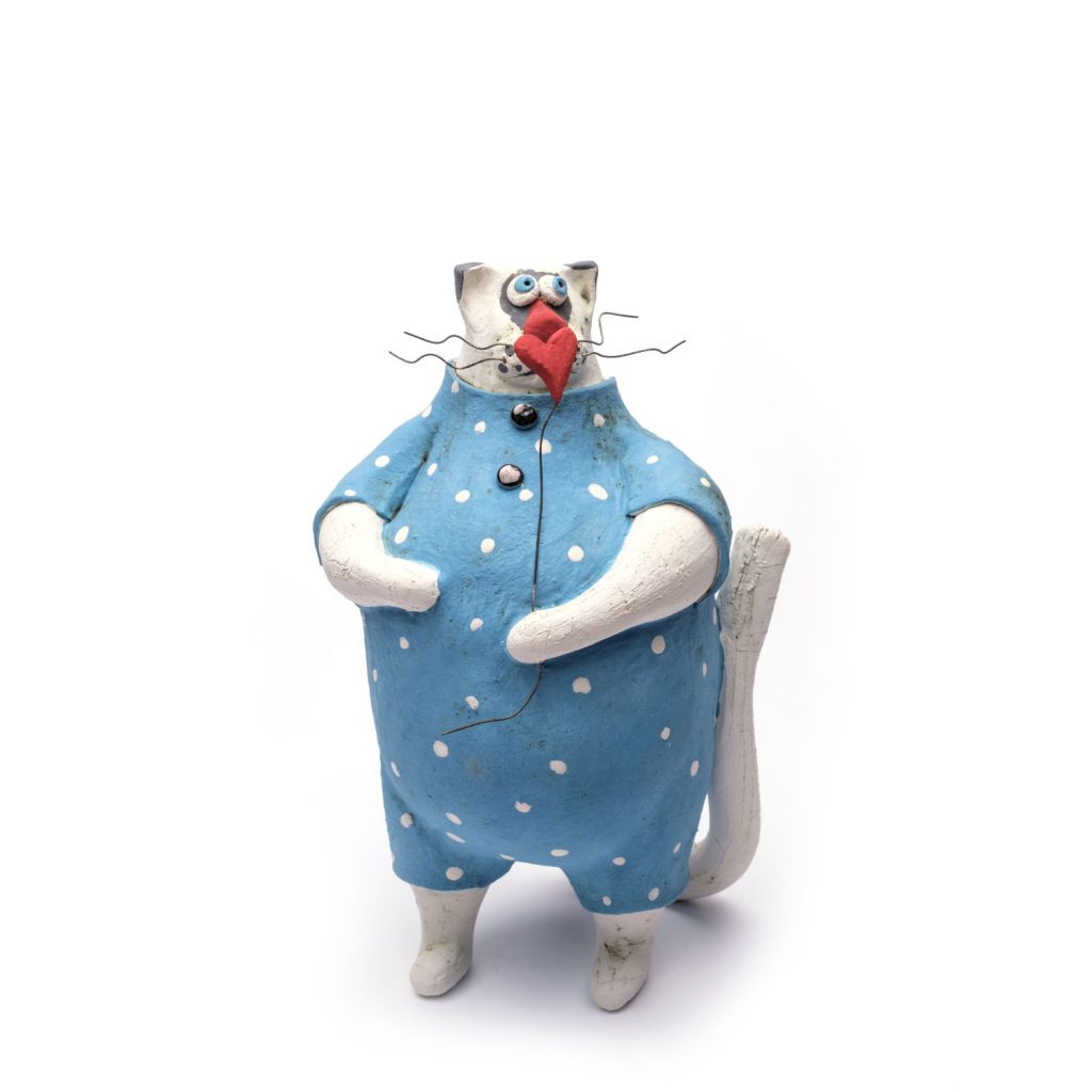 ceramic cat standing small